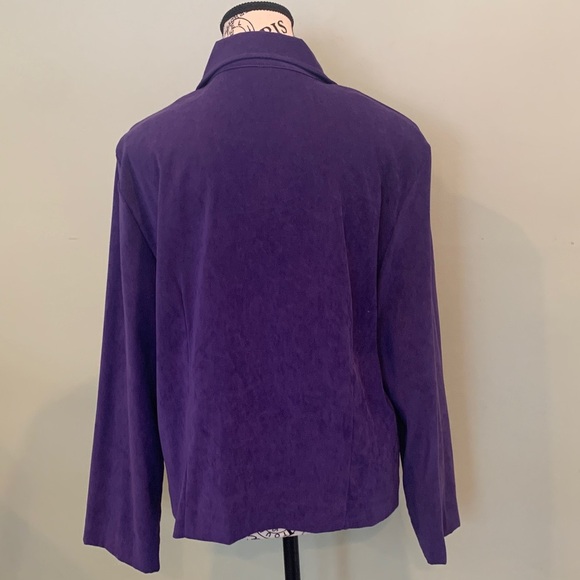 Vintage Women’s Size 8 Medium Vibrant Purple Full Zip Blazer Jacket - Picture 5 of 9